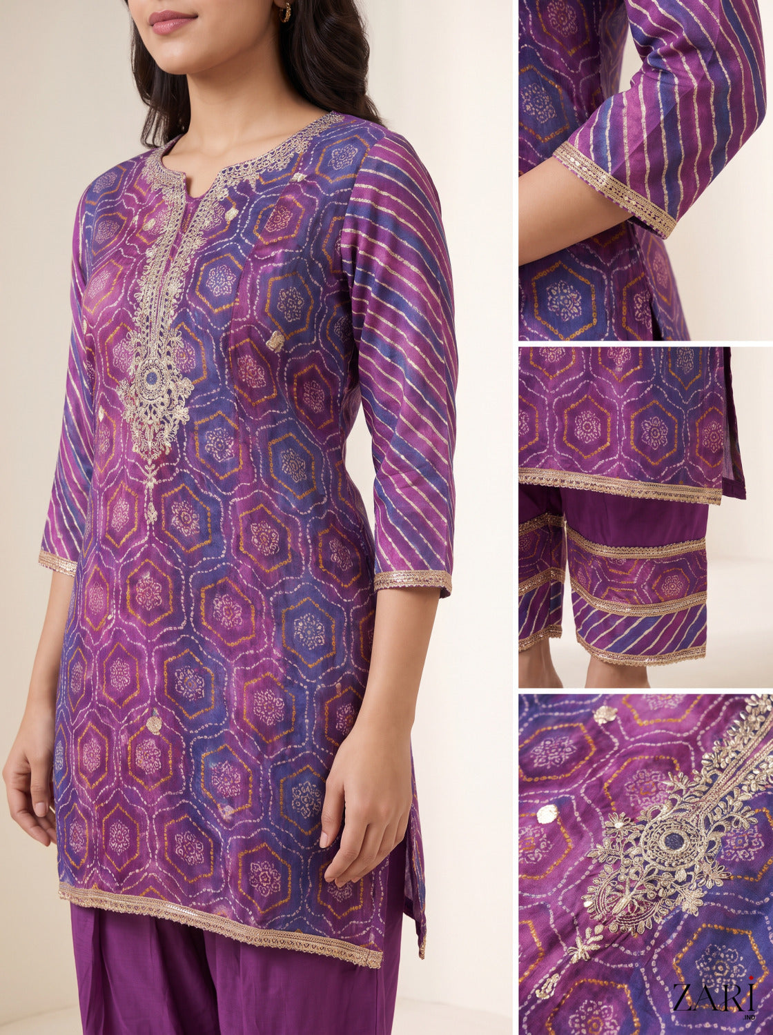 Royal Purple Bandhani Salwar Set