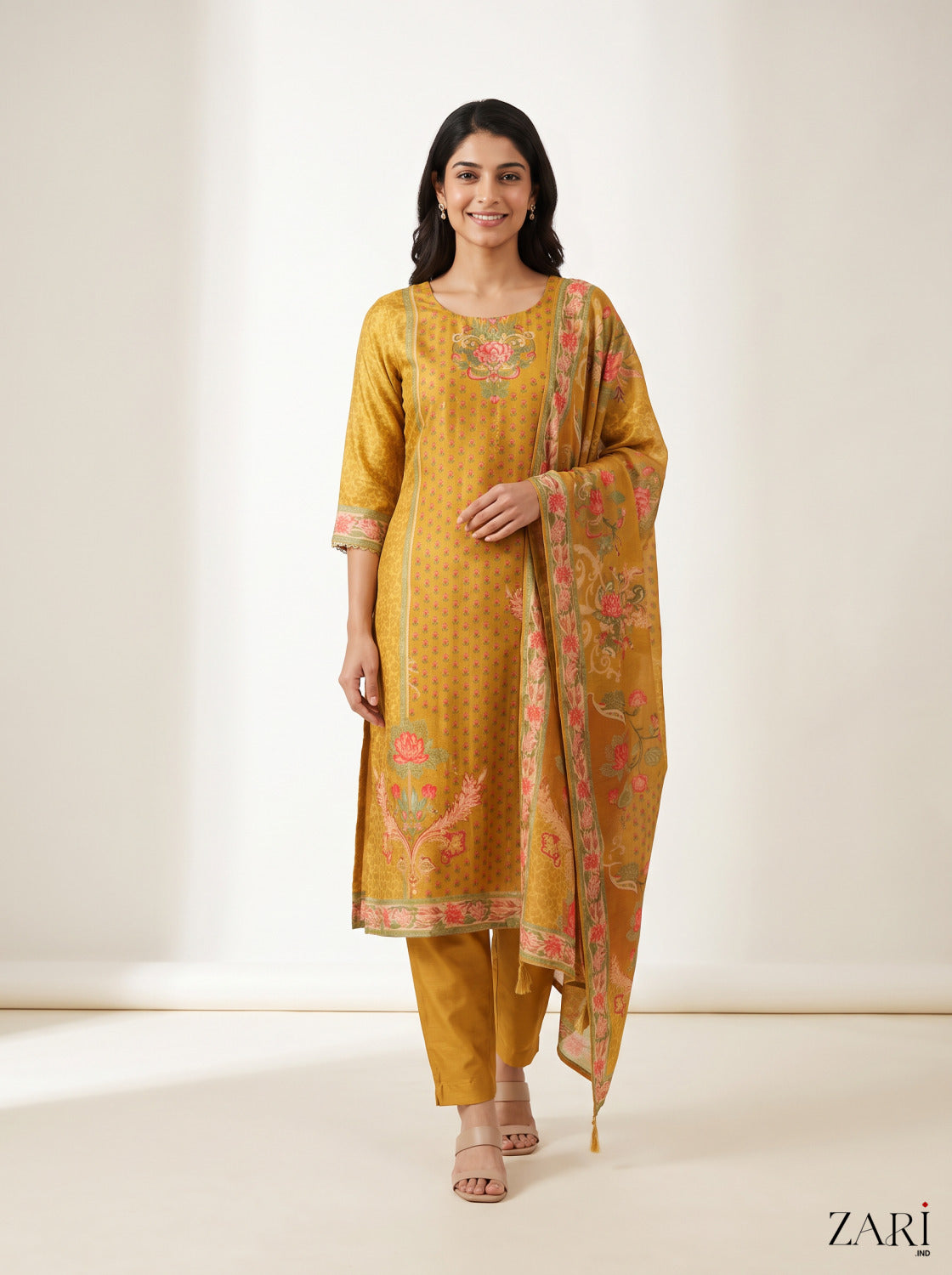 Marigold Bloom Printed Kurta Set