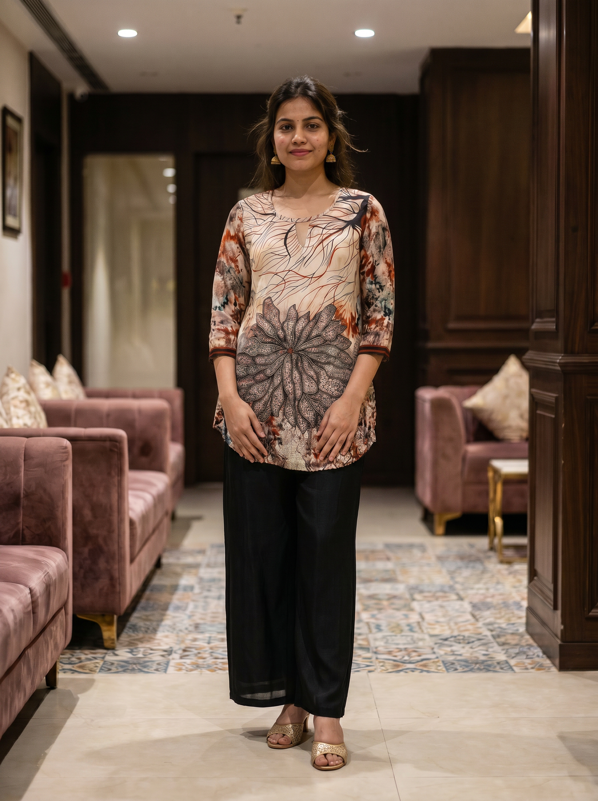Rust Bloom Printed Tunic 20007