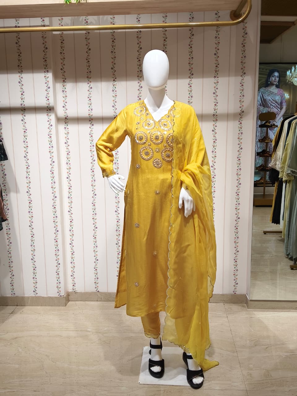 Yellow Embroidered Kurta Set