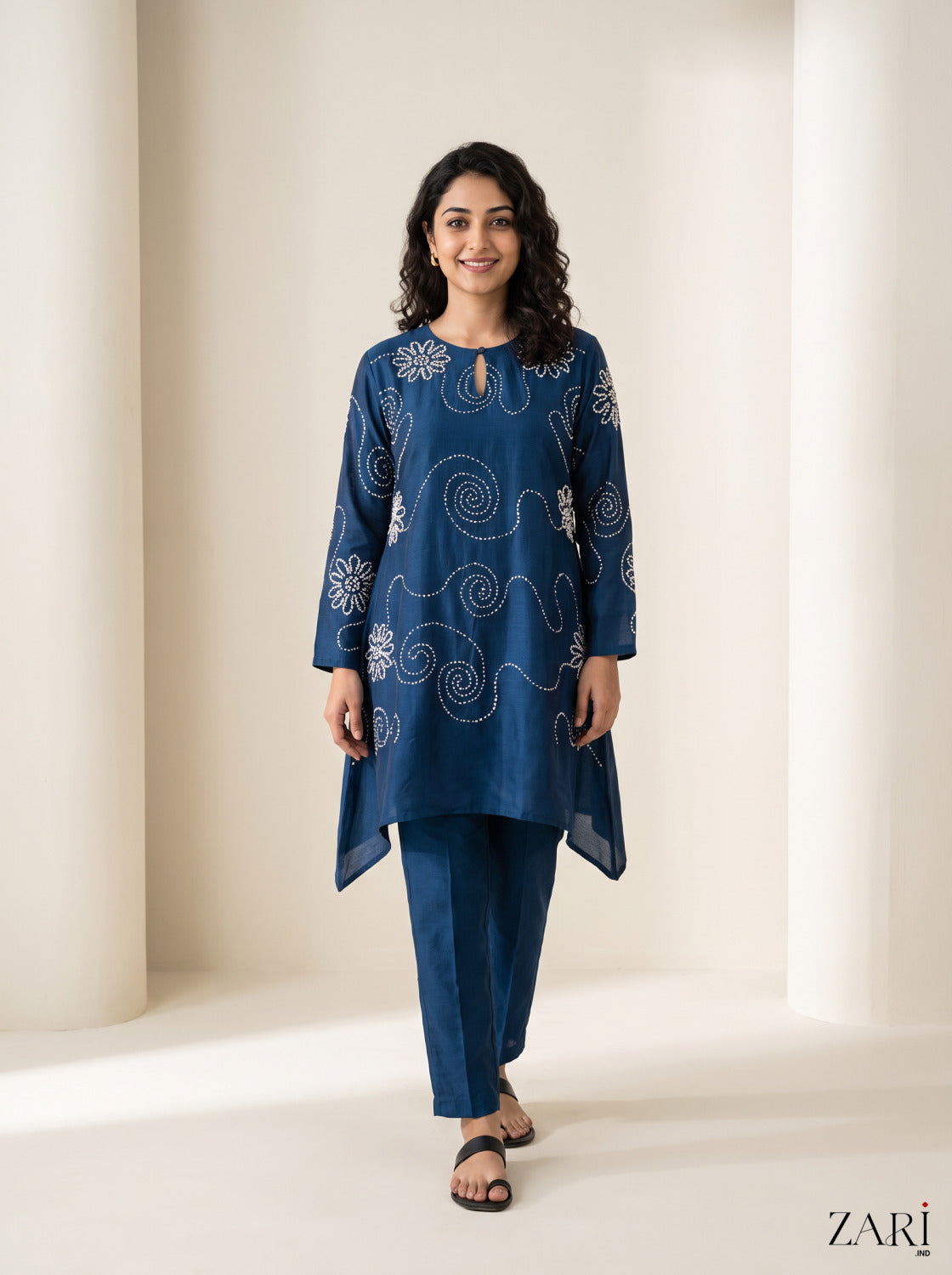 Blue Embroidered Kurta Set