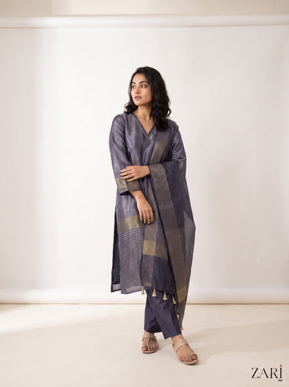 Charcoal Grey Metallic Suit