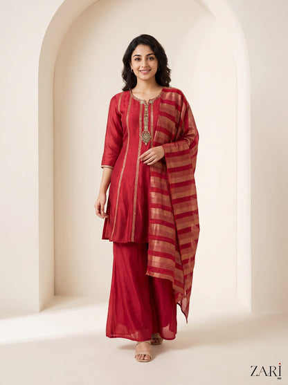 Ruby Zari Festive Kurta Set