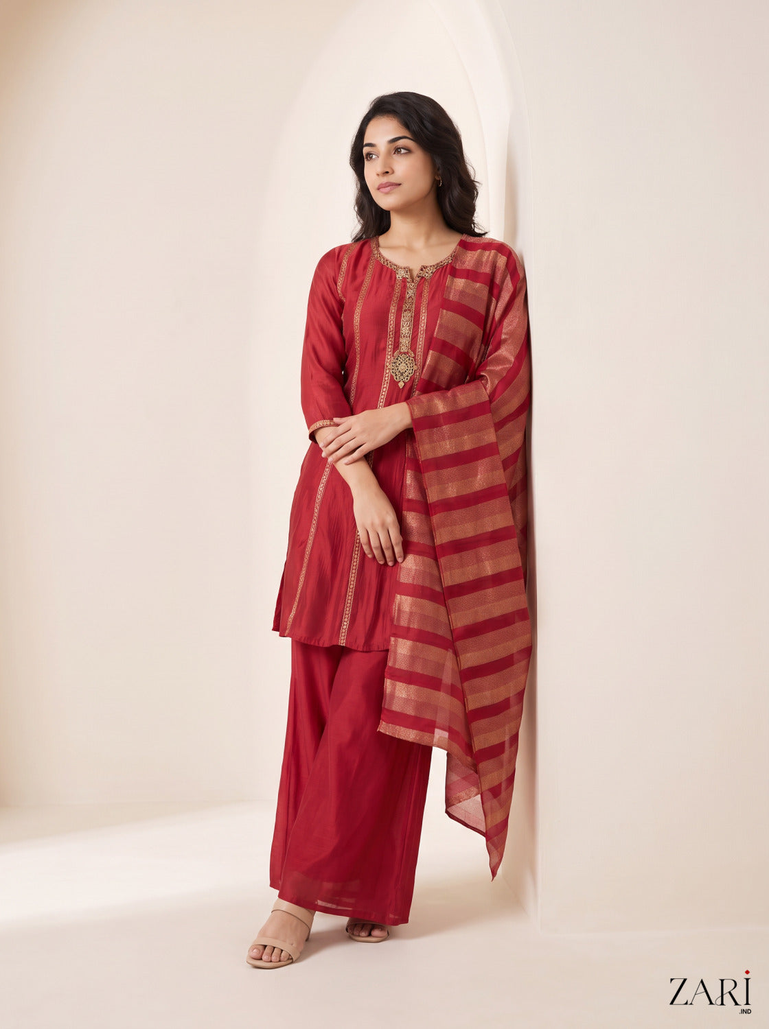 Ruby Zari Festive Kurta Set