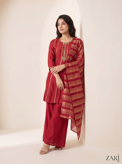 Ruby Zari Festive Kurta Set