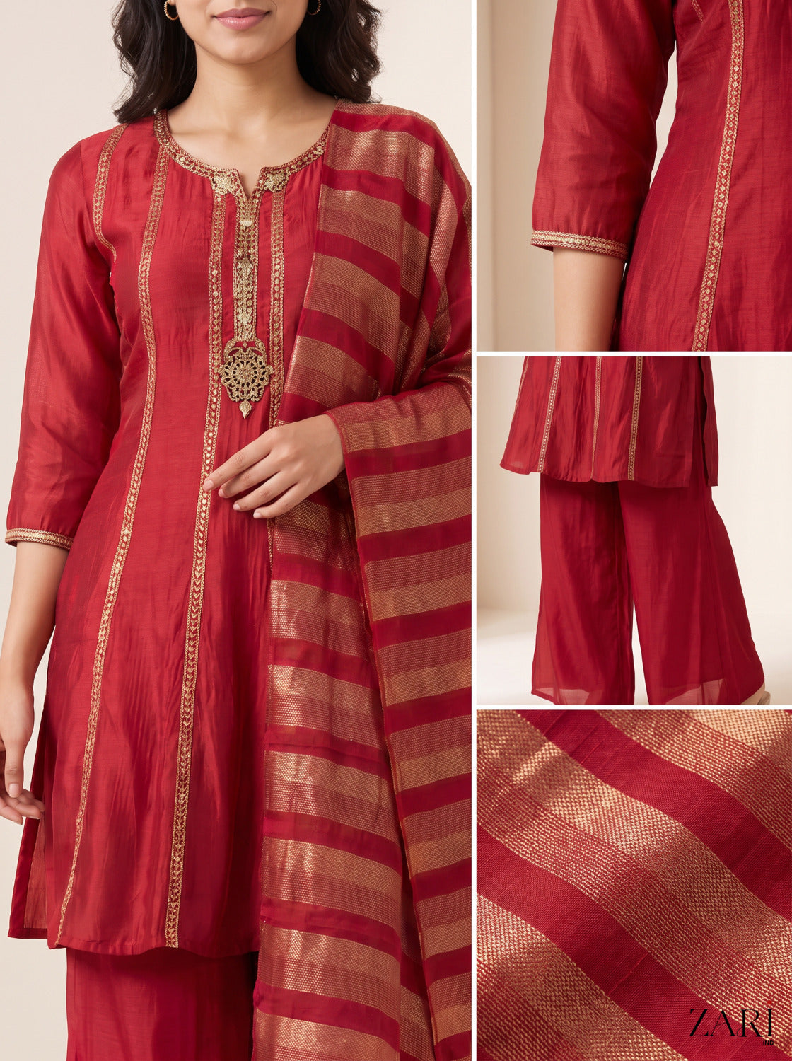 Ruby Zari Festive Kurta Set