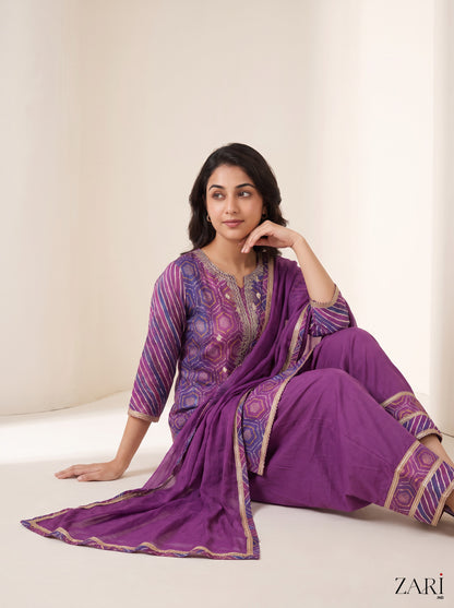Royal Purple Bandhani Salwar Set