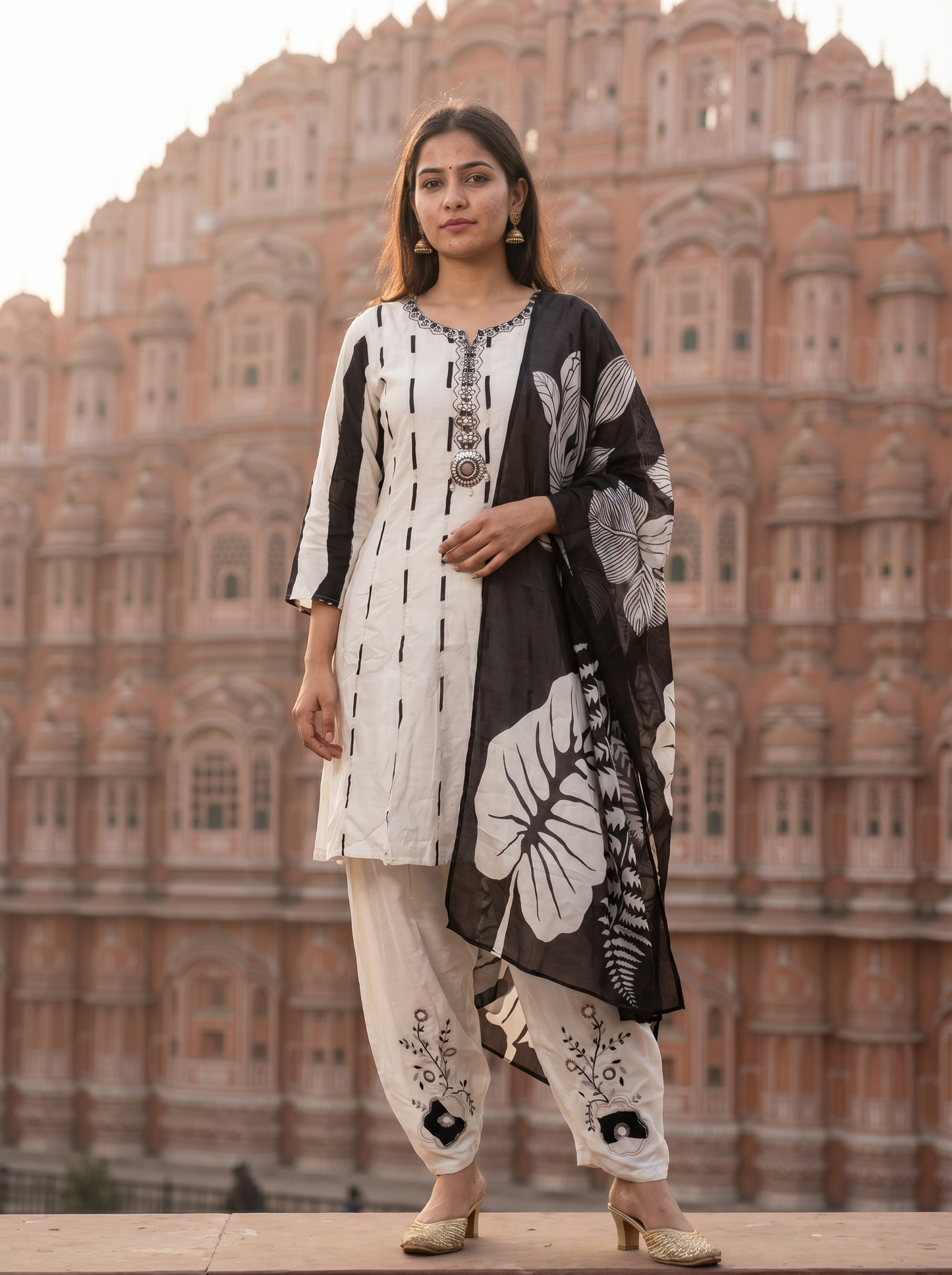Dual Tone contrast Kurta set 12770