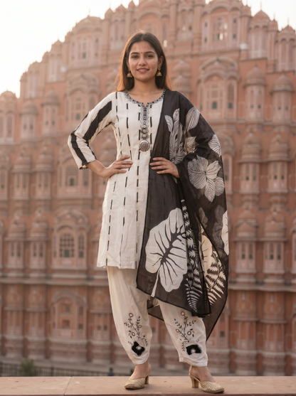 Dual Tone contrast Kurta set 12770
