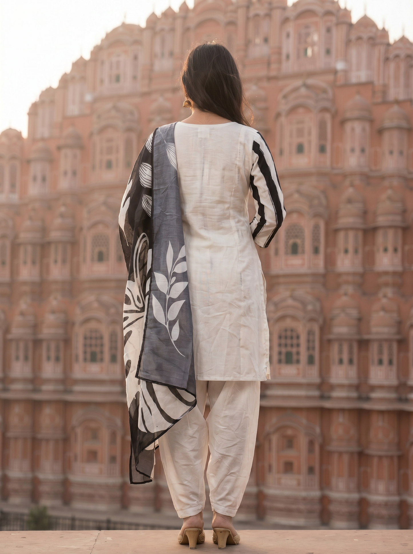 Dual Tone contrast Kurta set 12770