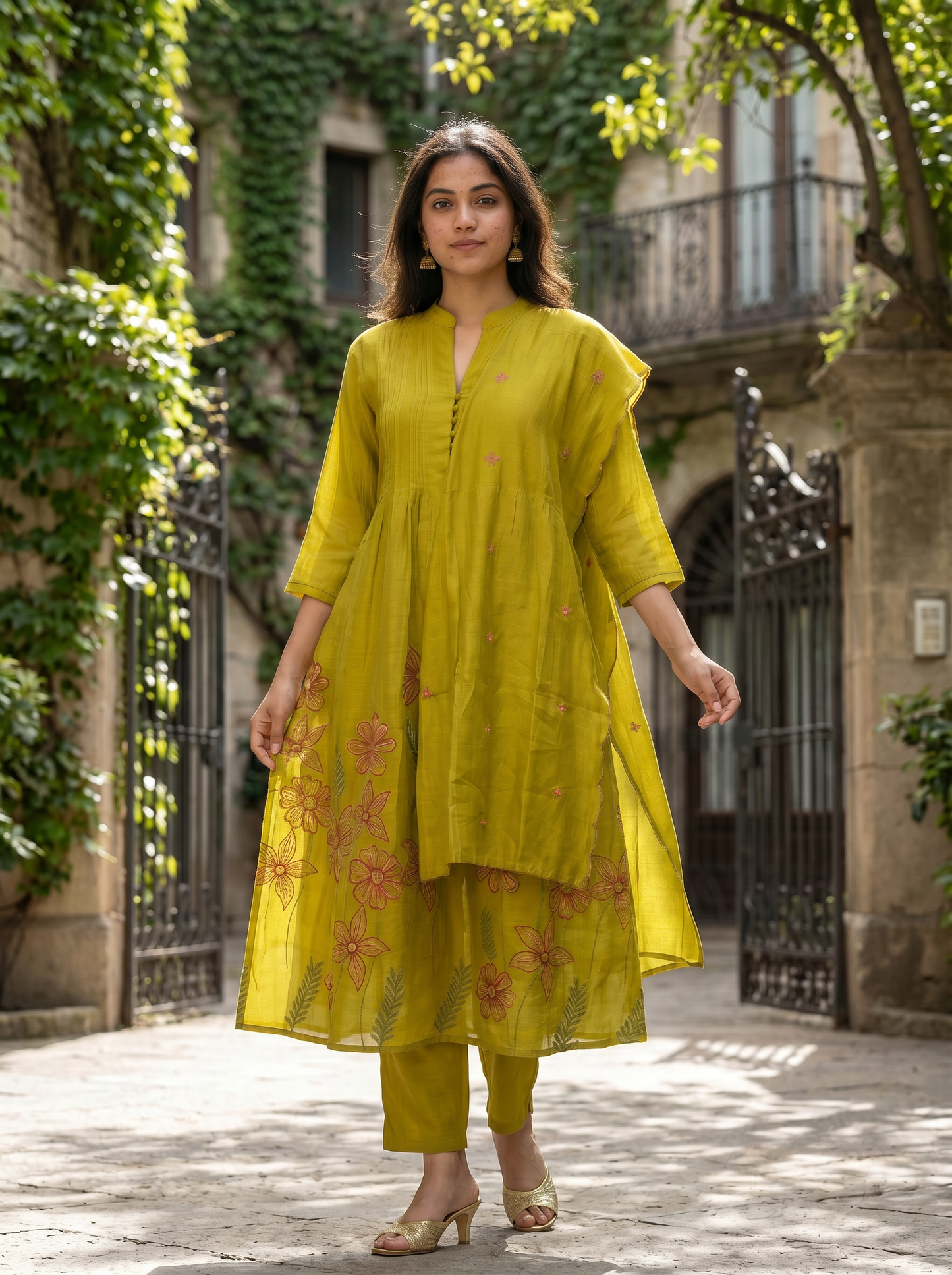 Lime Green kurta set with Dupatta 13036