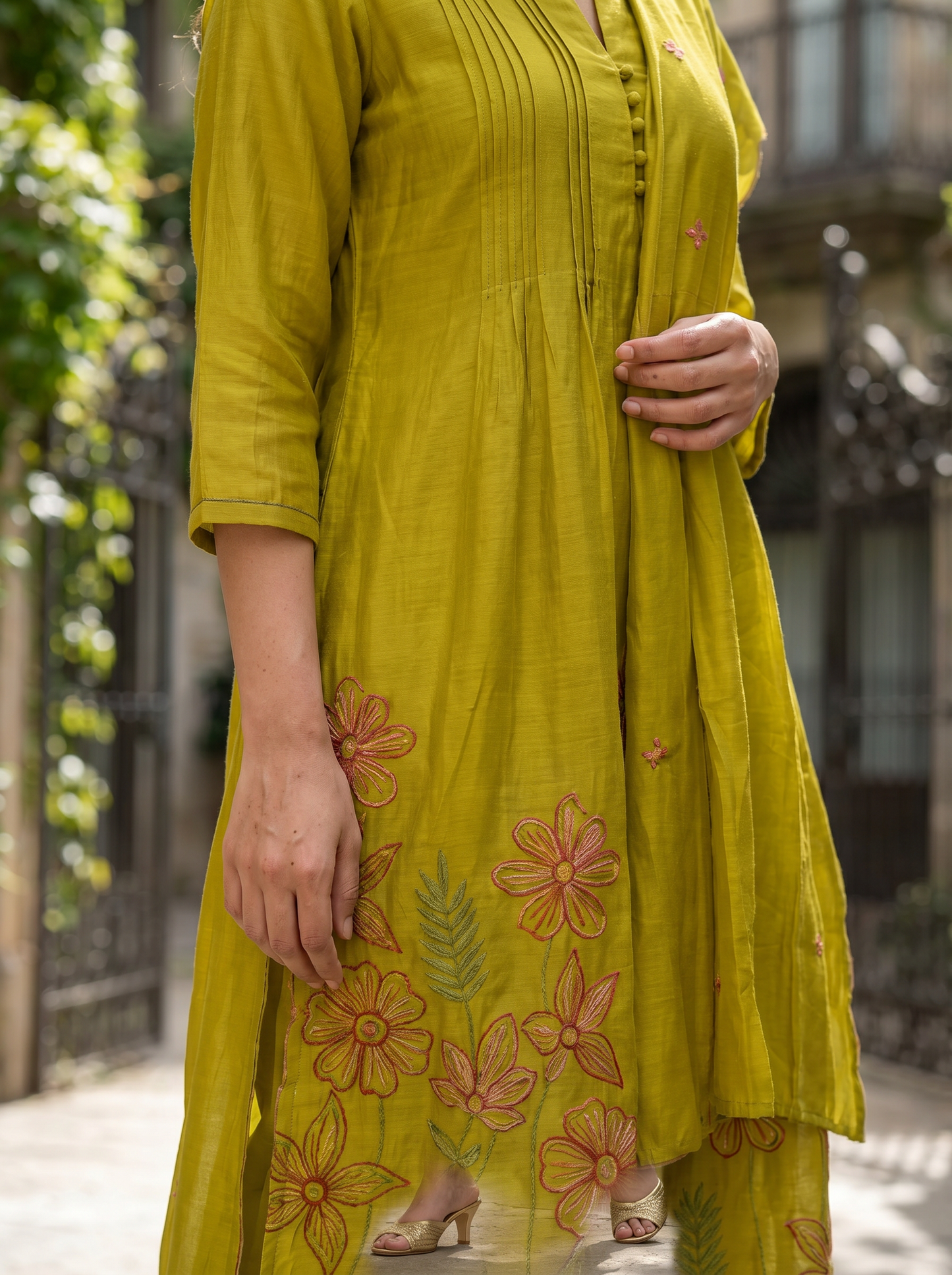 Lime Green kurta set with Dupatta 13036