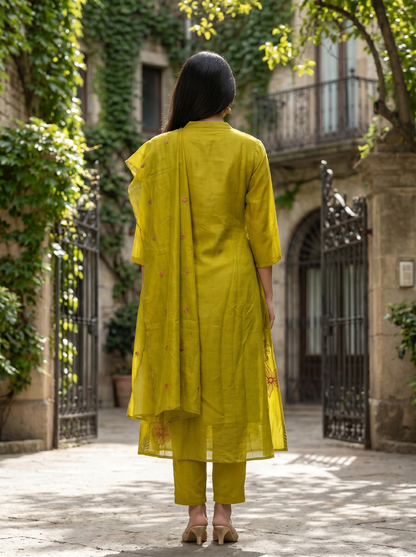 Lime Green kurta set with Dupatta 13036