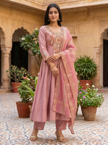 Young Rose Straight Kurta with Trousers & Dupatta SE363249-3