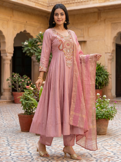 Young Rose Straight Kurta with Trousers & Dupatta SE363249-3