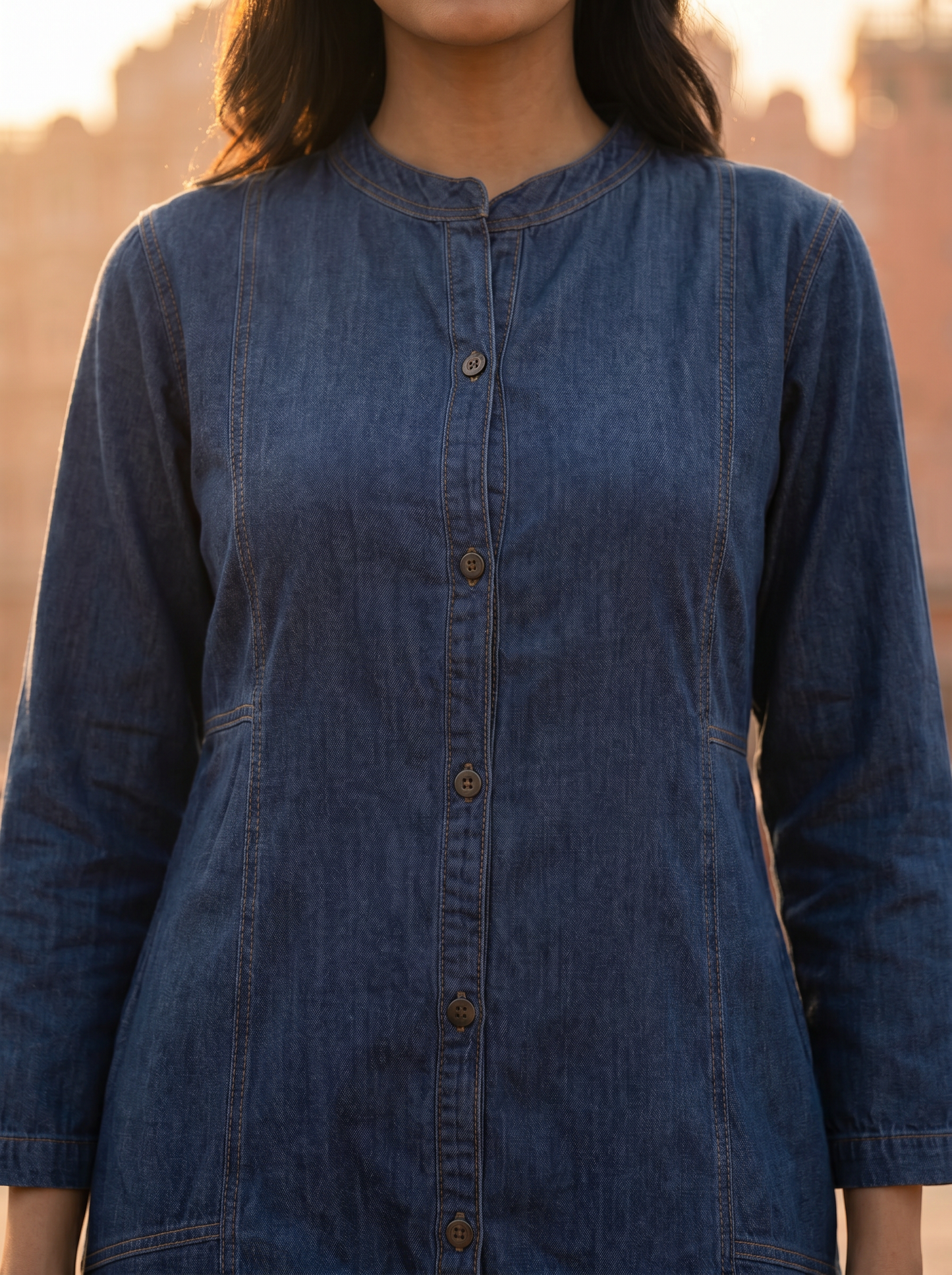 Denim Luxe one piece Top  9845-1