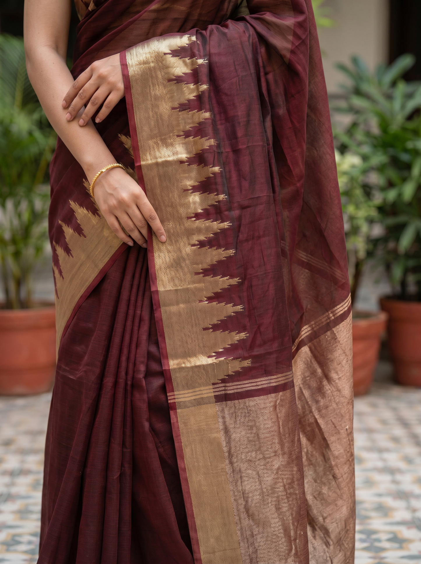 Copper Brown Cotton saree  AMRA 94959-16