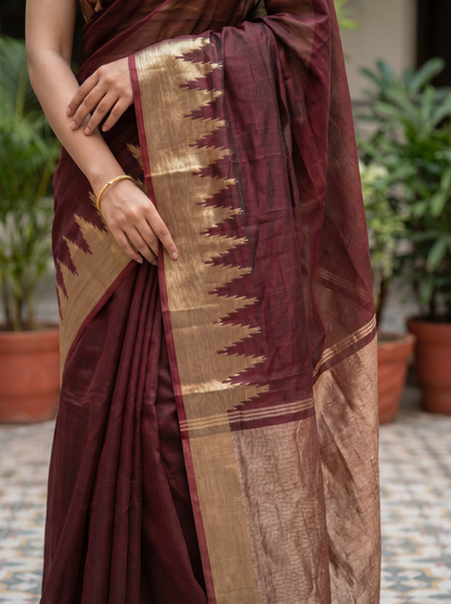 Copper Brown Cotton saree  AMRA 94959-16