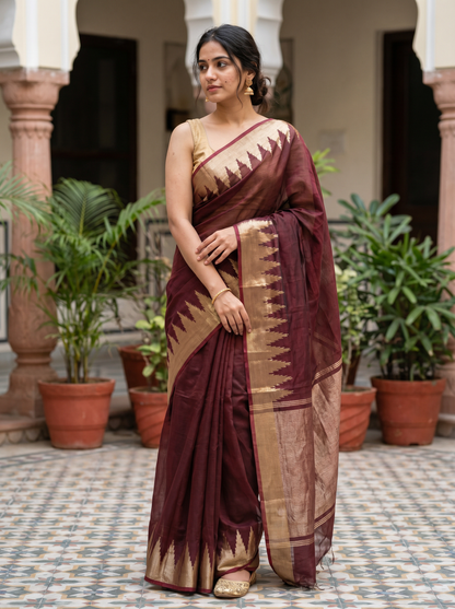 Copper Brown Cotton saree  AMRA 94959-16