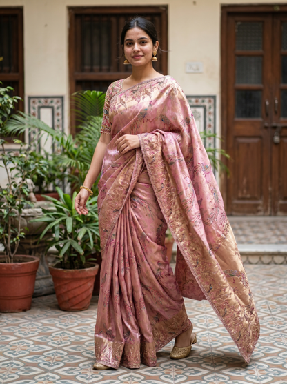 Dusty Rose Designer silk saree SE315195