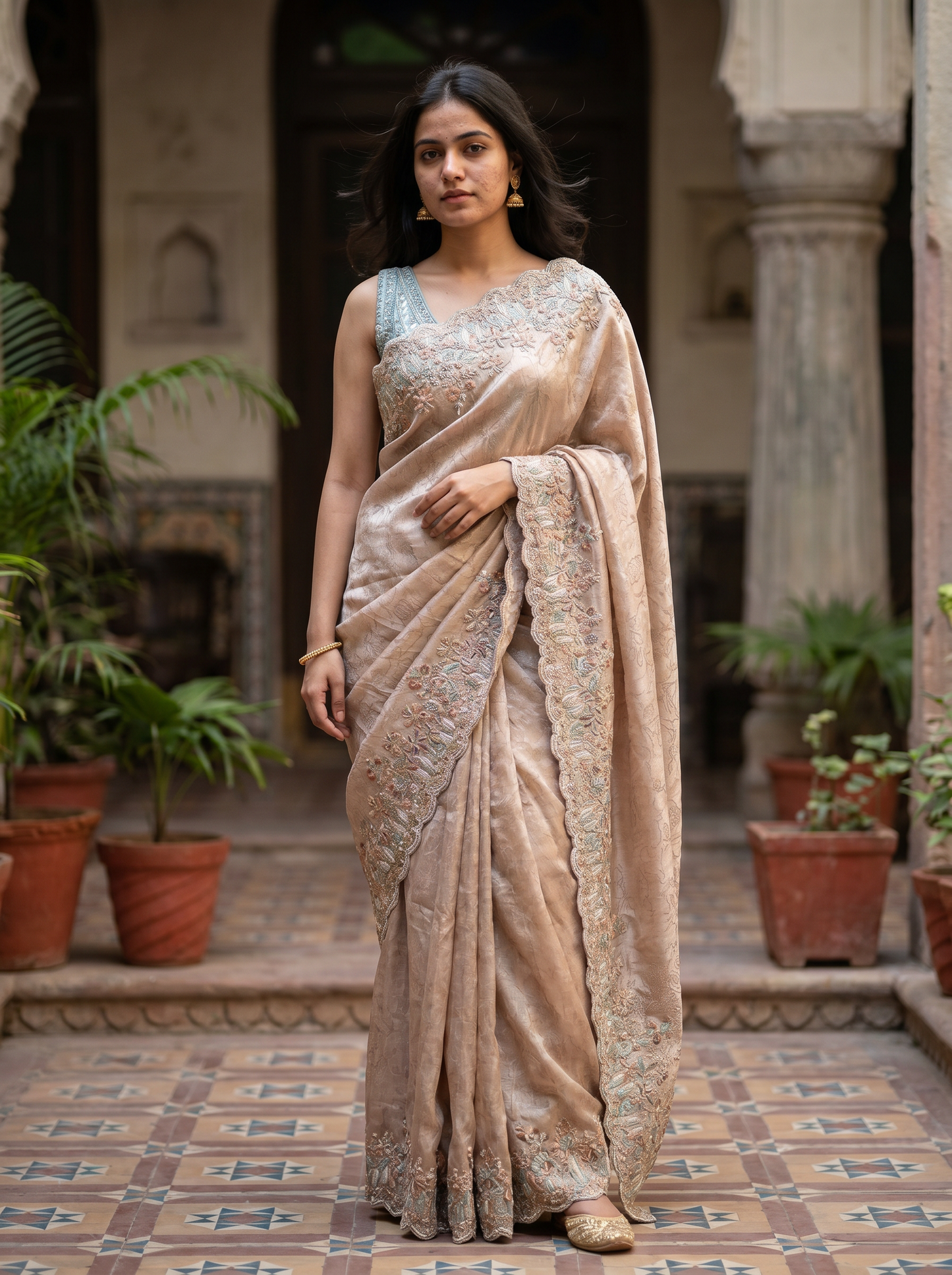 Light Peach designer Silk 249444