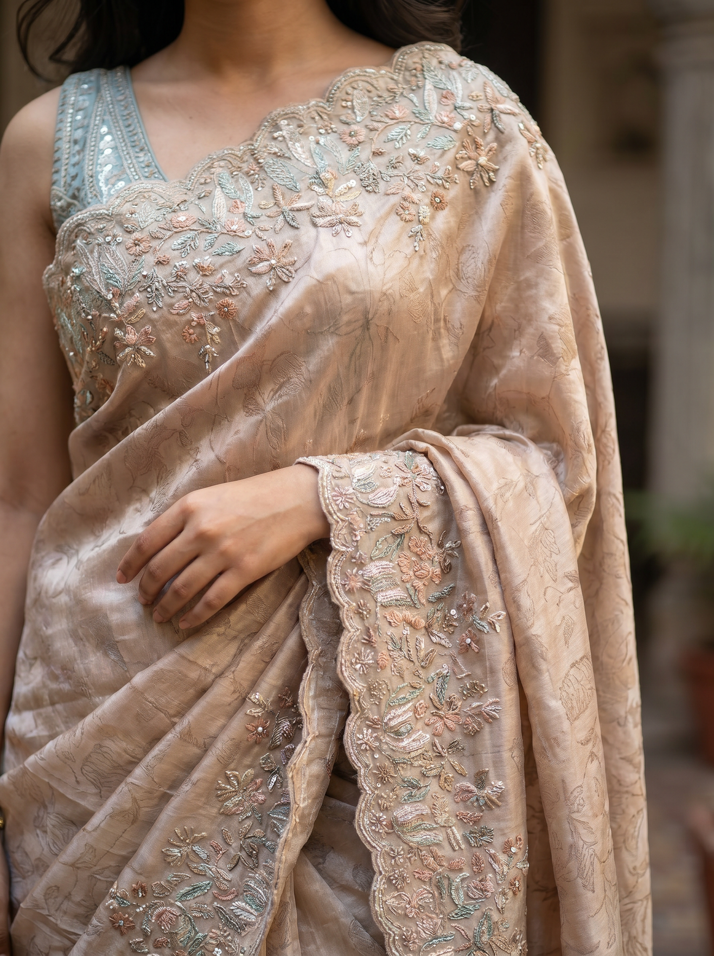 Light Peach designer Silk 249444