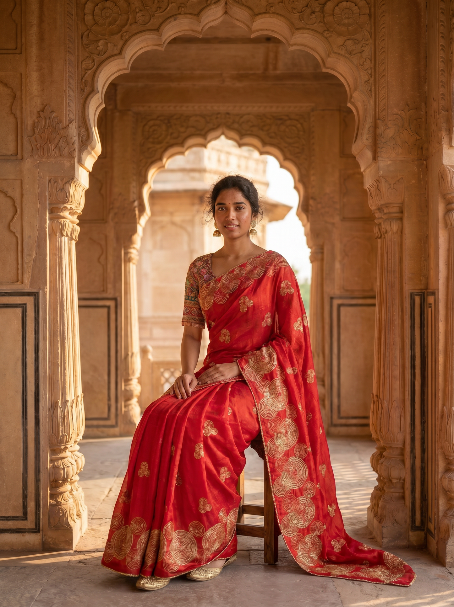 Crimson Bridal Designer Silk Saree  SE308628