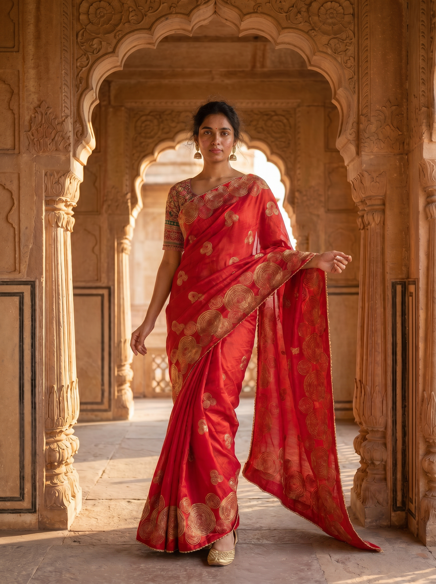 Crimson Bridal Designer Silk Saree  SE308628