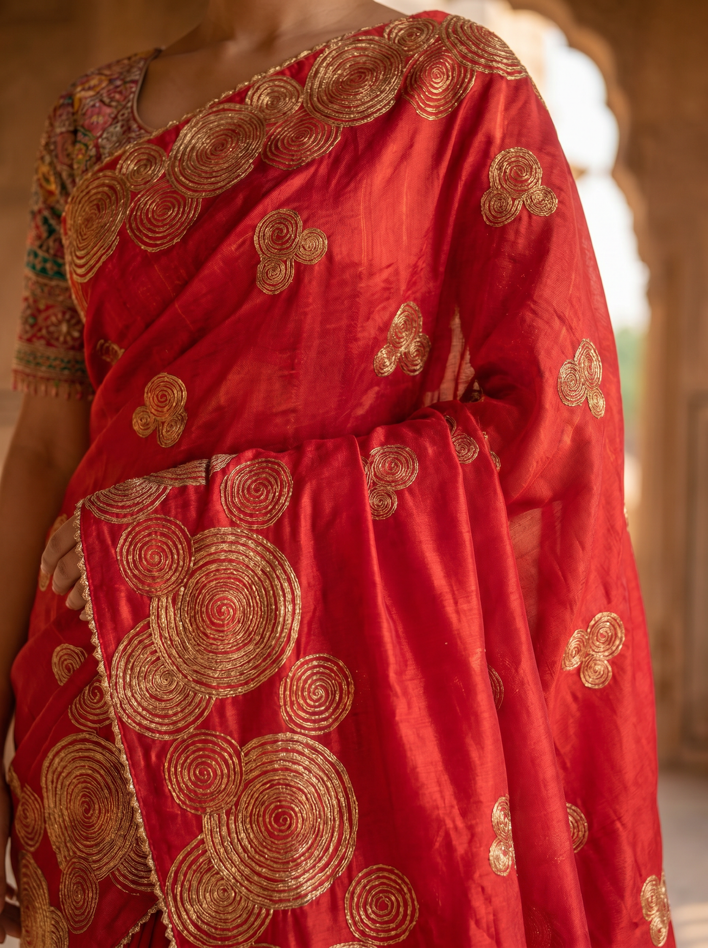 Crimson Bridal Designer Silk Saree  SE308628
