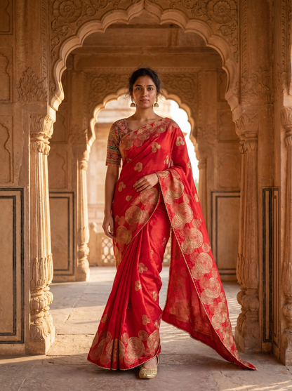 Crimson Bridal Designer Silk Saree  SE308628