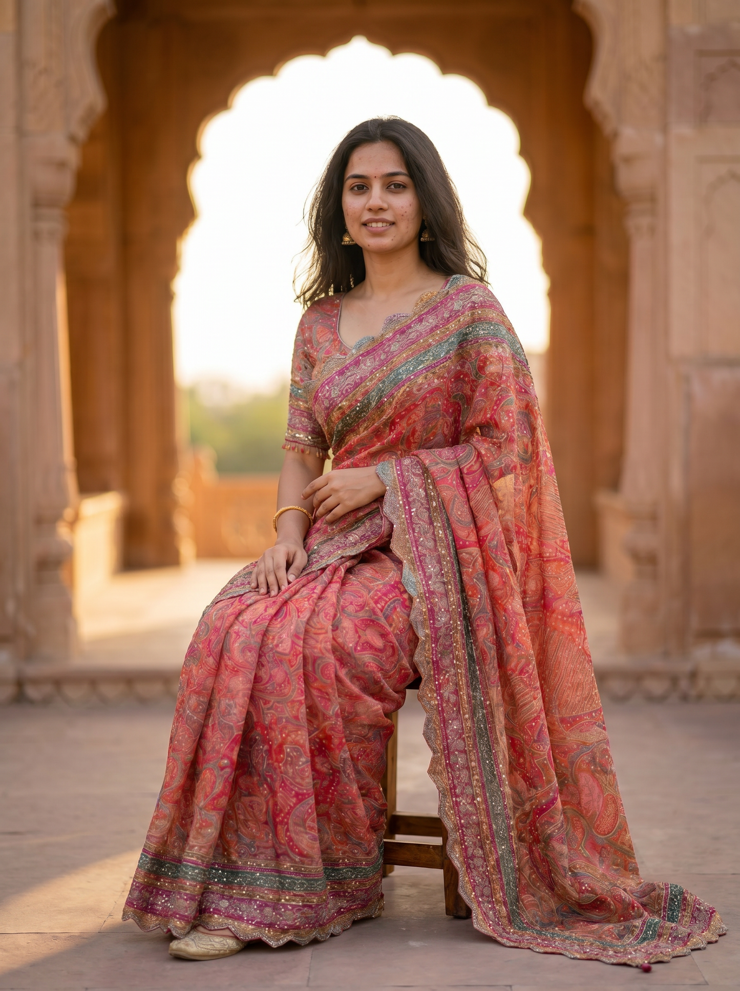 Bridal heavy hand work Silk saree SE344174