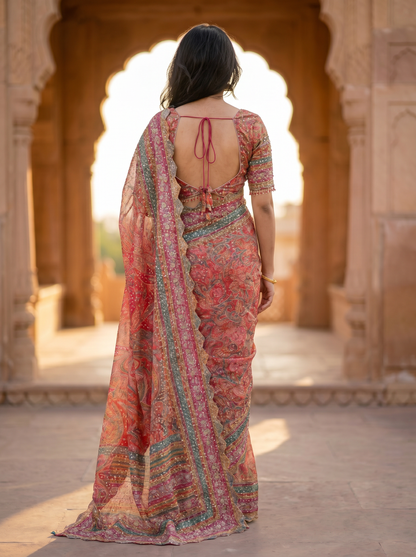 Bridal heavy hand work Silk saree SE344174
