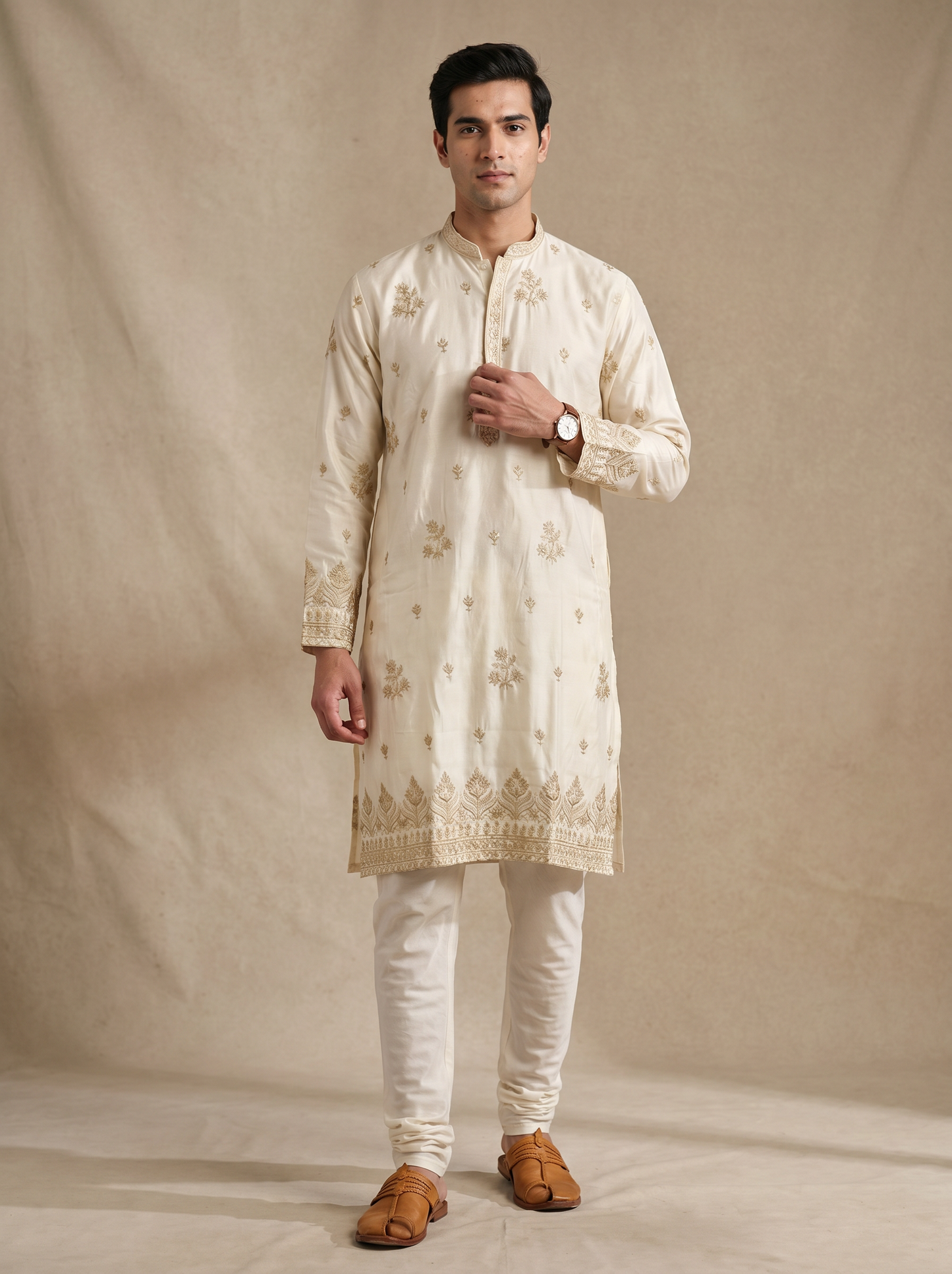 Rich Cream Kurta Set 67041-1
