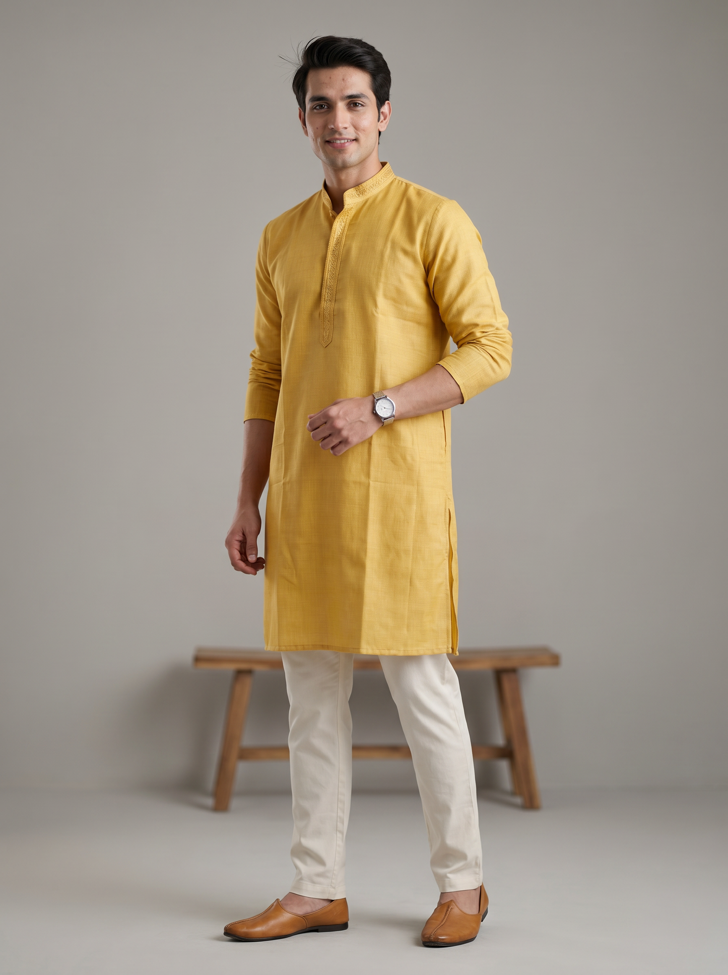 Royal Saffron plain Kurta set  71200 SH-3