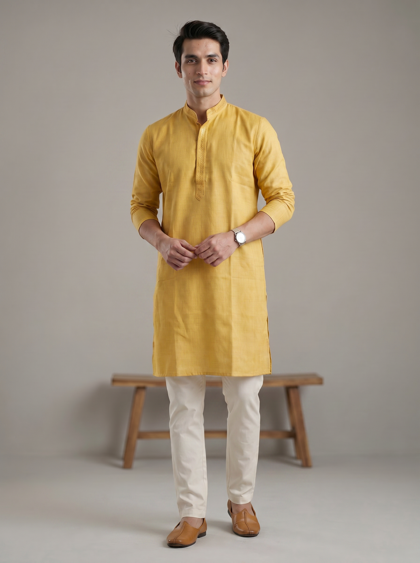 Royal Saffron plain Kurta set  71200 SH-3