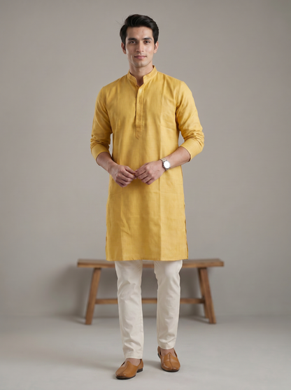 Royal Saffron plain Kurta set  71200 SH-3