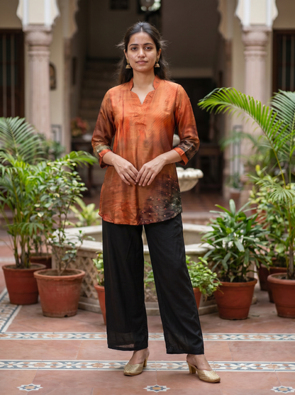 Autumn Ember Maslen Silk Top   20018
