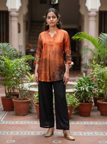 Autumn Ember Maslen Silk Top   20018