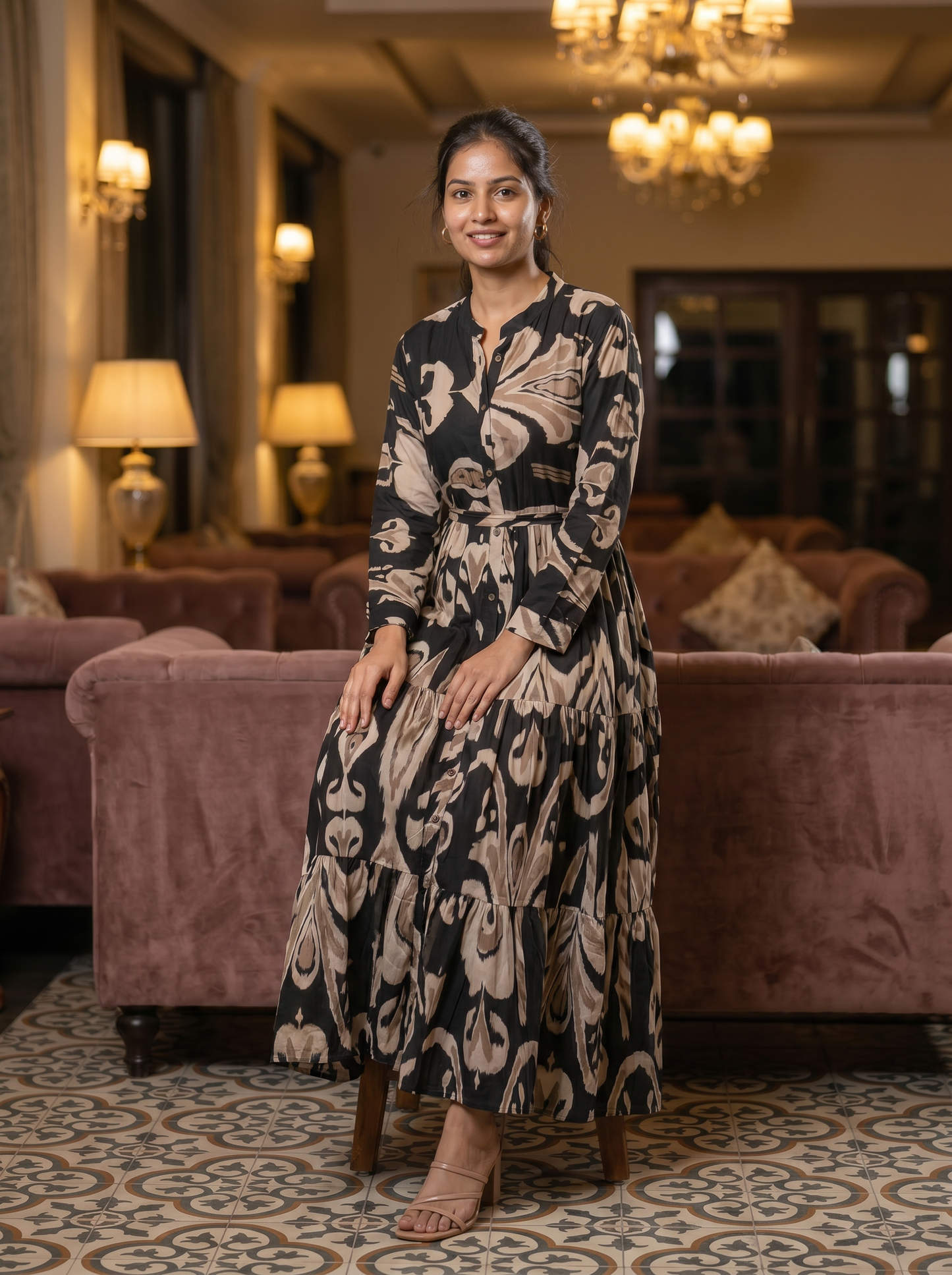 Midnight Muse Printed Dress