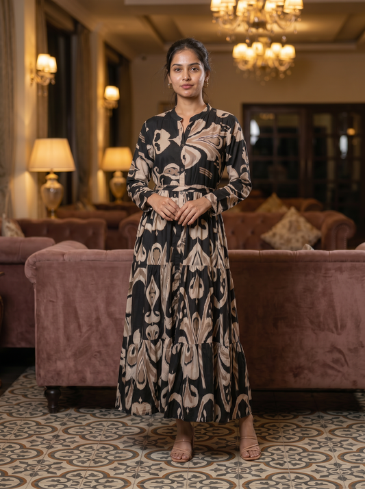 Midnight Muse Printed Dress