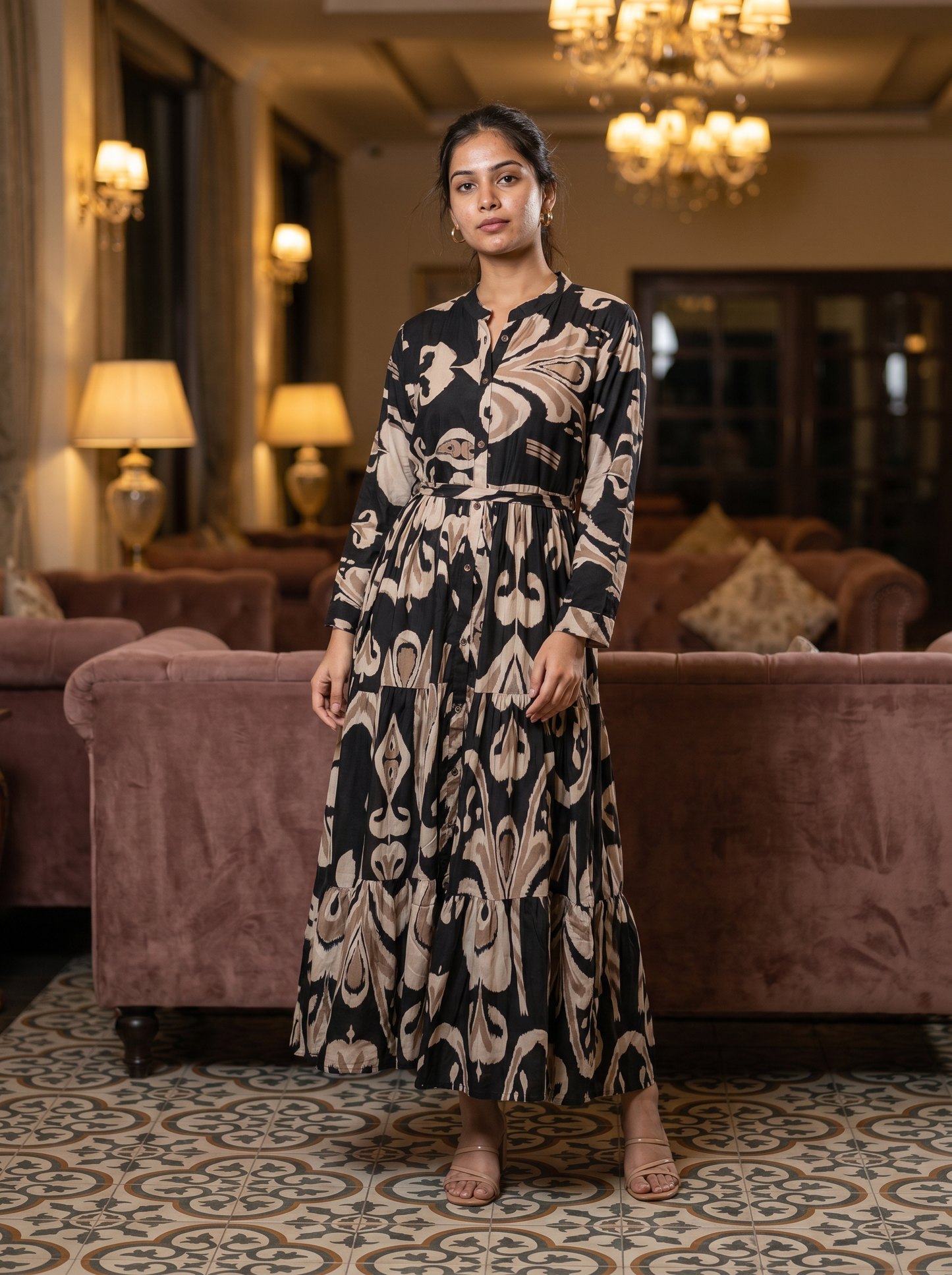 Midnight Muse Printed Dress
