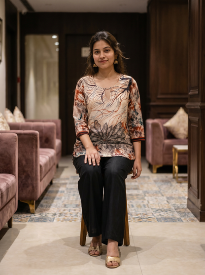 Rust Bloom Printed Tunic  20007