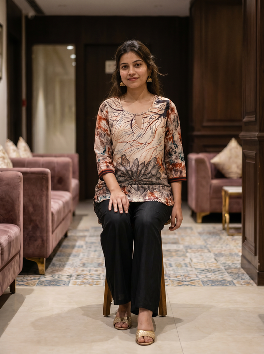 Rust Bloom Printed Tunic  20007