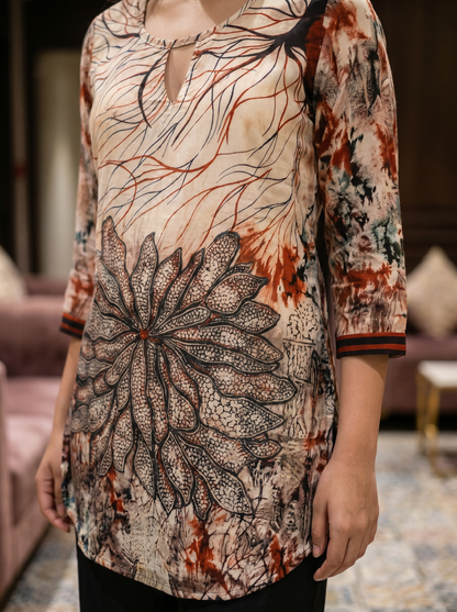 Rust Bloom Printed Tunic  20007