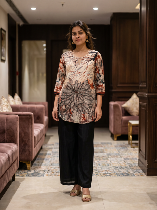 Rust Bloom Printed Tunic  20007