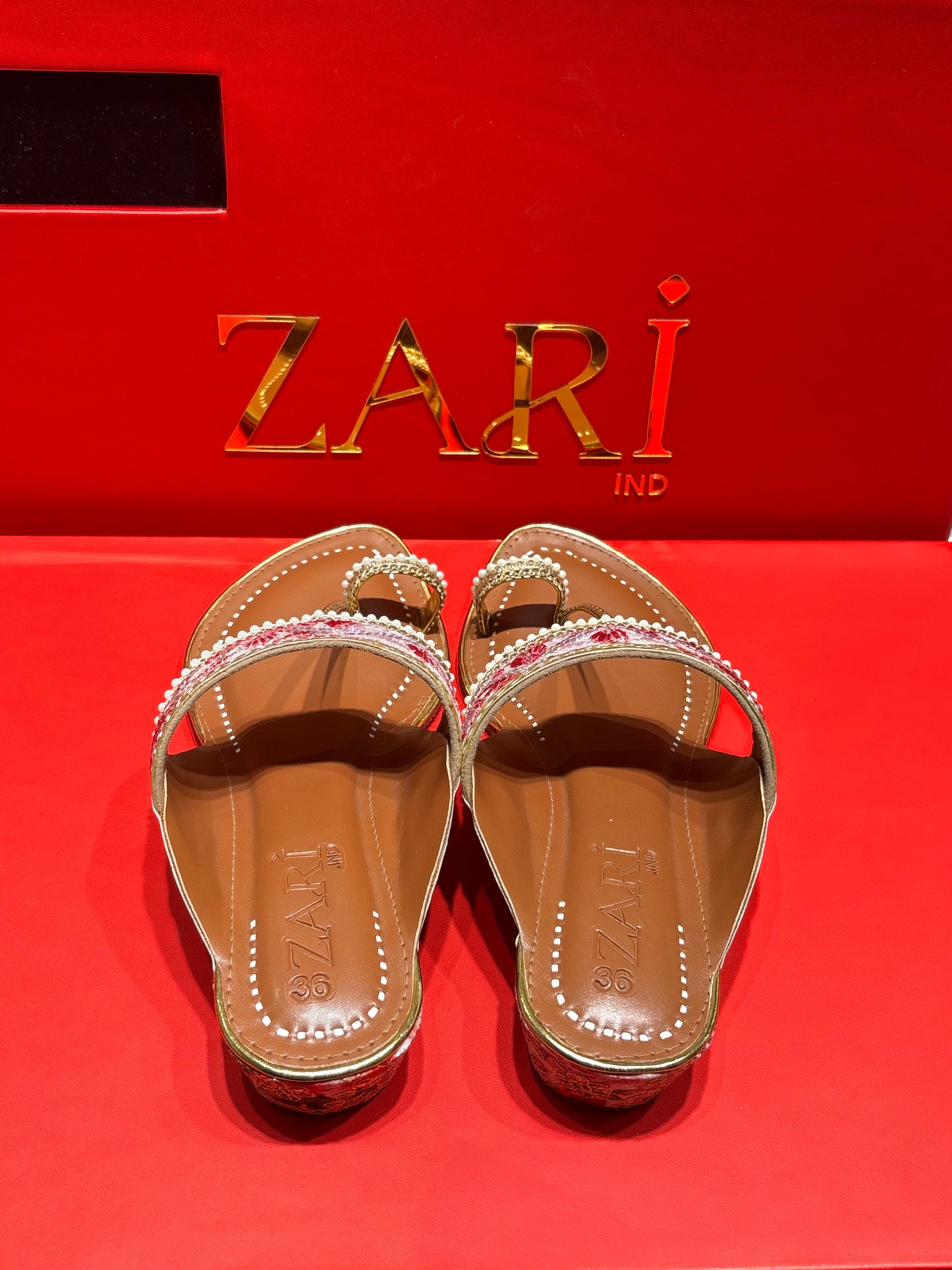 Royal Bloom Pink & Gold Handcrafted Toe-Ring Sandals
