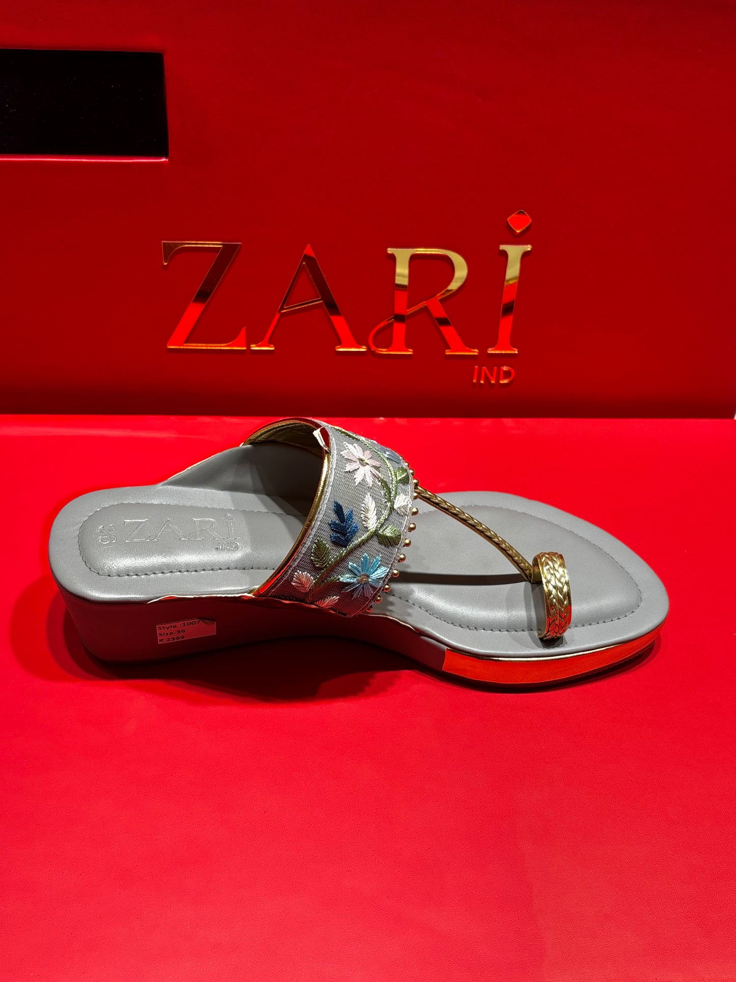 Embroidered Wedge Sandals